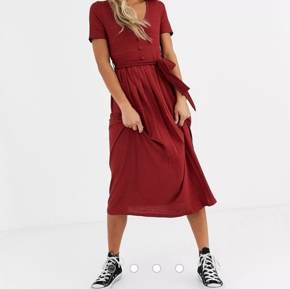 ASOS Red Midi Dress